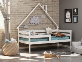 Детская кровать-домик из массива березы Соня-2 (Белый/Лак) в Нижневартовске - niznevartovsk.mebel-74.com | фото
