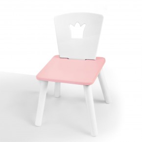 Детский стул Корона (Белый/Розовый/Белый) в Нижневартовске - niznevartovsk.mebel-74.com | фото