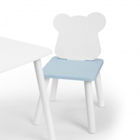 Детский стул Мишутка (Белый/Голубой/Белый) в Нижневартовске - niznevartovsk.mebel-74.com | фото