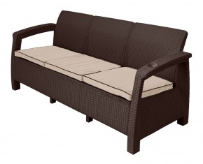 Диван Yalta Premium Sofa 3 Set (Ялта) шоколадный (+подушки под спину) в Нижневартовске - niznevartovsk.mebel-74.com | фото