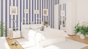 Камелия спальня № 7 Кровать 900 + Стол косметический + Зеркало + Комод, цвет белый, сп.м. 900х2000 мм., б/м, основание есть в Нижневартовске - niznevartovsk.mebel-74.com | фото