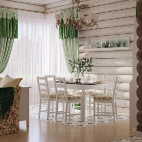 Комлект Вествик обеденный стол и четыре стула, массив сосны, цвет белый в Нижневартовске - niznevartovsk.mebel-74.com | фото