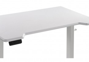Компьютерный стол Маркос с механизмом подъема 140х80х75 белый / шагрень белая в Нижневартовске - niznevartovsk.mebel-74.com | фото