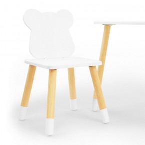 Комплект детской мебели стол и два стула Мишутка (Белый/Белый/Береза) в Нижневартовске - niznevartovsk.mebel-74.com | фото