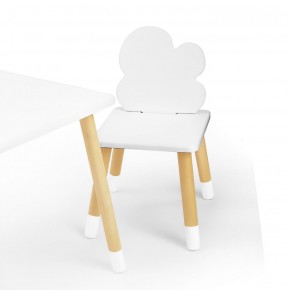 Комплект детской мебели стол и два стула Облачко (Белый/Белый/Береза) в Нижневартовске - niznevartovsk.mebel-74.com | фото