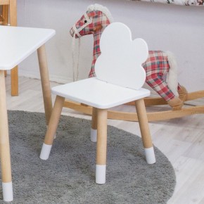 Комплект детской мебели стол и два стула Облачко (Белый/Белый/Береза) в Нижневартовске - niznevartovsk.mebel-74.com | фото