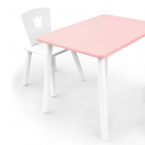 Комплект детской мебели стол и стул Корона (Розовый/Белый/Белый) в Нижневартовске - niznevartovsk.mebel-74.com | фото