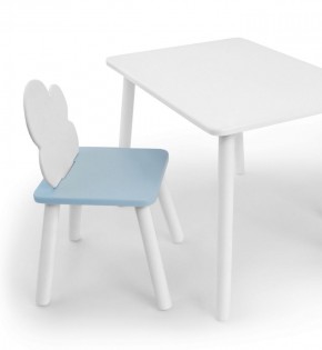 Комплект детской мебели стол и стул Облачко (Белый/Голубой/Белый) в Нижневартовске - niznevartovsk.mebel-74.com | фото