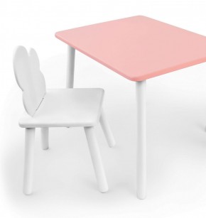 Комплект детской мебели стол и стул Облачко (Розывый/Белый/Белый) в Нижневартовске - niznevartovsk.mebel-74.com | фото