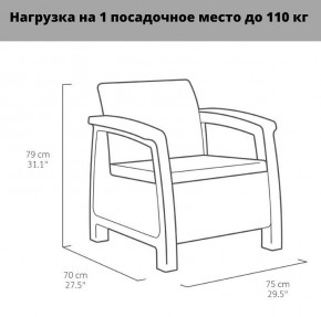 Комплект мебели Корфу Рест (Corfu Rest - without table) графит в Нижневартовске - niznevartovsk.mebel-74.com | фото