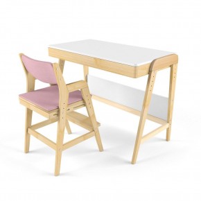 Комплект растущий стол и стул с чехлом 38 попугаев «Вуди» (Белый, Береза, Розовый) в Нижневартовске - niznevartovsk.mebel-74.com | фото