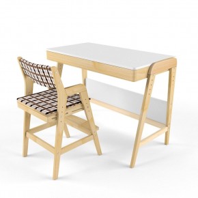 Комплект растущий стол и стул с чехлом 38 попугаев «Вуди» (Белый, Без покрытия, Клетка) в Нижневартовске - niznevartovsk.mebel-74.com | фото