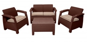 Комплект уличной мебели Yalta Premium Terrace Set (Ялта) шоколадый (+подушки под спину) в Нижневартовске - niznevartovsk.mebel-74.com | фото