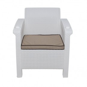 Комплект уличной мебели Yalta Premium Terrace Triple Set (Ялта) белый (+подушки под спину) в Нижневартовске - niznevartovsk.mebel-74.com | фото