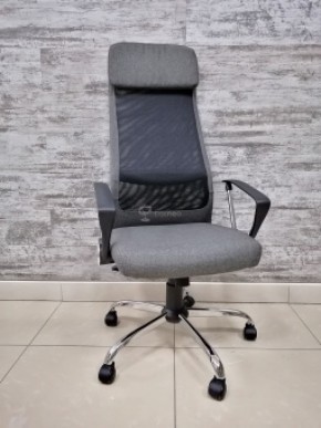 Кресло Barneo K-116 для персонала (серая ткань, черная сетка) в Нижневартовске - niznevartovsk.mebel-74.com | фото