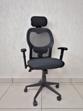 Кресло Barneo K-128 для персонала (черная ткань черная сетка) в Нижневартовске - niznevartovsk.mebel-74.com | фото