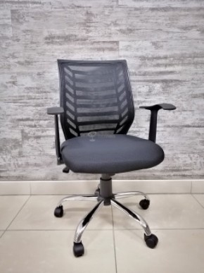 Кресло Barneo K-138 для персонала (черная ткань черная сетка) в Нижневартовске - niznevartovsk.mebel-74.com | фото