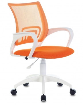 Кресло BRABIX "Fly MG-396W", пластик белый, сетка, оранжевое, 532401, MG-396W_532401 в Нижневартовске - niznevartovsk.mebel-74.com | фото