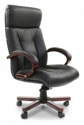Кресло для руководителя Chairman 421 черный/орех темный, черный в Нижневартовске - niznevartovsk.mebel-74.com | фото