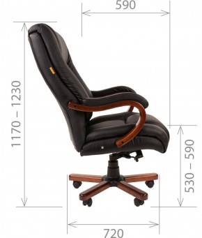 Кресло для руководителя CHAIRMAN  503 (Кожа) Черное в Нижневартовске - niznevartovsk.mebel-74.com | фото