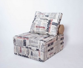 Кресло-кровать-пуф бескаркасное Прайм (Газета) в Нижневартовске - niznevartovsk.mebel-74.com | фото