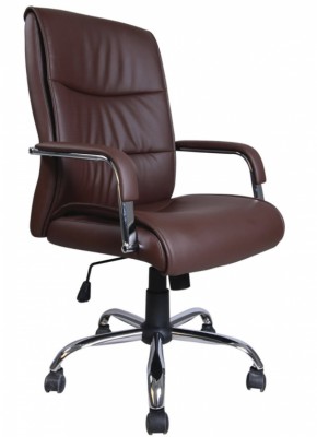 Кресло офисное BRABIX "Space EX-508" (экокожа, хром, коричневое) 531164 в Нижневартовске - niznevartovsk.mebel-74.com | фото