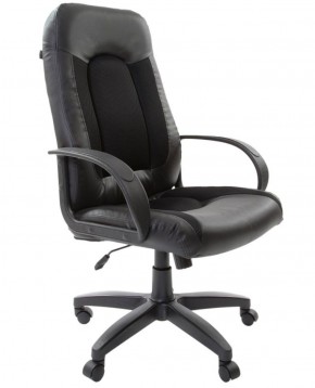 Кресло офисное BRABIX "Strike EX-525" (экокожа черная, ткань черная) 531381 в Нижневартовске - niznevartovsk.mebel-74.com | фото