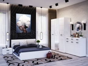 НЭНСИ NEW Кровать 1,6 м (Белый глянец холодный/Белый) в Нижневартовске - niznevartovsk.mebel-74.com | фото