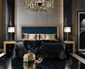 Кровать 2-х спальная (1,8 м) Тиффани Premium черная/золото с мягким элементом (Антрацит) с подъемным механизмом (ТФКР180-3[3](П) в Нижневартовске - niznevartovsk.mebel-74.com | фото
