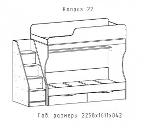 КАПРИЗ-22 Кровать двухъярусная 800 настил ЛДСП в Нижневартовске - niznevartovsk.mebel-74.com | фото
