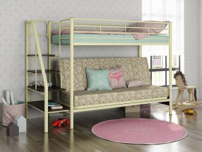 Кровать двухъярусная с диваном "Мадлен-3" (Белый/Фиолетовы) в Нижневартовске - niznevartovsk.mebel-74.com | фото