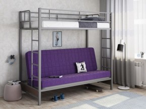 Кровать двухъярусная с диваном "Мадлен" (Серый/Фиолетовый) в Нижневартовске - niznevartovsk.mebel-74.com | фото