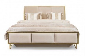 Кровать Lara 1600 с мягким изголовьем + основание (бежевый глянец) в Нижневартовске - niznevartovsk.mebel-74.com | фото