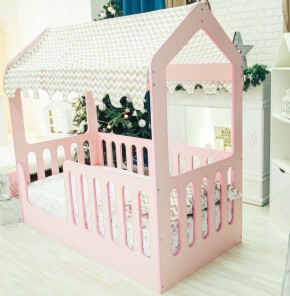 Кровать-домик без ящика 800*1600 (Розовый) в Нижневартовске - niznevartovsk.mebel-74.com | фото