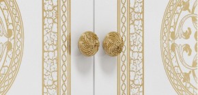 Шкаф 4-х дверный с зеркалами (12.244) Грация (белый/золото) в Нижневартовске - niznevartovsk.mebel-74.com | фото