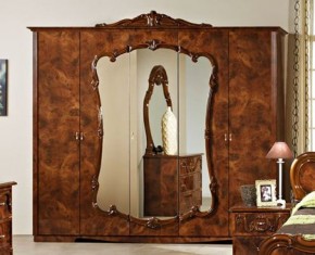 Шкаф 5-и дверный с зеркалами (20.145) Тициана (орех) в Нижневартовске - niznevartovsk.mebel-74.com | фото