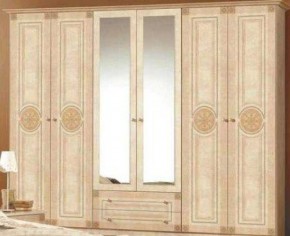 Шкаф 6-и дверный с зеркалами (02.146) Рома (беж) в Нижневартовске - niznevartovsk.mebel-74.com | фото