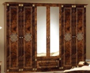 Шкаф 6-и дверный с зеркалами (02.146) Рома (орех) в Нижневартовске - niznevartovsk.mebel-74.com | фото