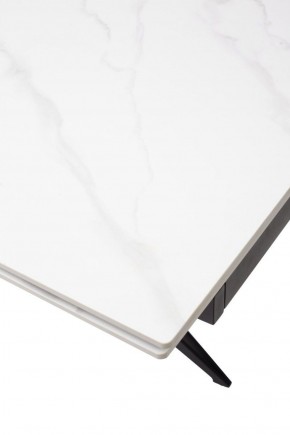 Стол FORIO 160 MATT WHITE MARBLE SOLID CERAMIC / BLACK, ®DISAUR в Нижневартовске - niznevartovsk.mebel-74.com | фото
