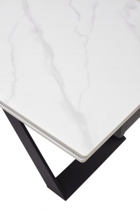 Стол LIVORNO 180 MATT WHITE MARBLE SOLID CERAMIC / BLACK, ®DISAUR в Нижневартовске - niznevartovsk.mebel-74.com | фото