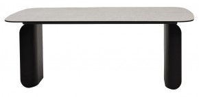 Стол NORD 200 TL-102 Бежевый мрамор, испанская керамика / черный каркас, ®DISAUR в Нижневартовске - niznevartovsk.mebel-74.com | фото