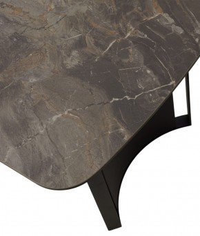 Стол RASMUS 160 KL-80 Серый мрамор, итальянская керамика / черный каркас, ®DISAUR в Нижневартовске - niznevartovsk.mebel-74.com | фото
