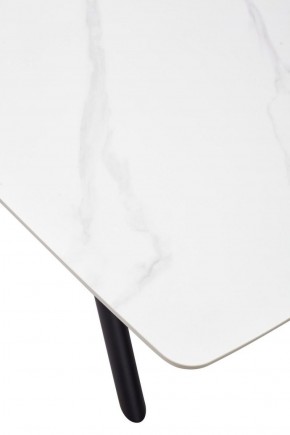 Стол RIVOLI 140 MATT WHITE MARBLE SOLID CERAMIC / BLACK, ®DISAUR в Нижневартовске - niznevartovsk.mebel-74.com | фото