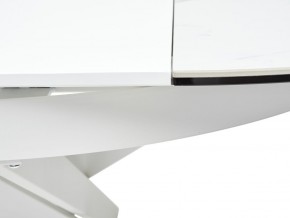 Стол TRENTO 120 HIGH GLOSS STATUARIO Белый мрамор глянцевый, керамика/ белый каркас, ®DISAUR в Нижневартовске - niznevartovsk.mebel-74.com | фото